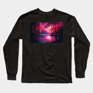 Vivid Landscape of Trees and a Lake Long Sleeve T-Shirt